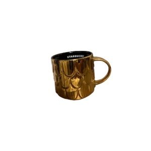 Starbucks 14 Oz Gold Mermaid Scale Mug